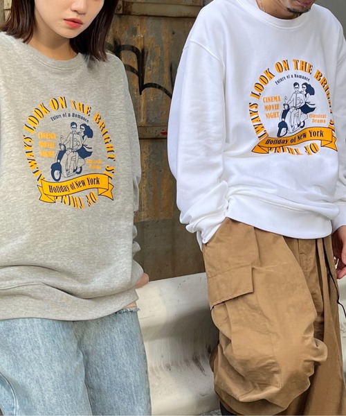 MODISH GAZE（モディシュガゼ）の「【MODISH GAZE】レトロデザインサークルロゴ 裏毛スウェット（スウェット・メンズ・ホワイト/ブラック/グレー系その他・MEDIUM/LARGE）」の10枚目の写真