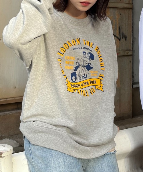 MODISH GAZE（モディシュガゼ）の「【MODISH GAZE】レトロデザインサークルロゴ 裏毛スウェット（スウェット・メンズ・ホワイト/ブラック/グレー系その他・MEDIUM/LARGE）」の12枚目の写真