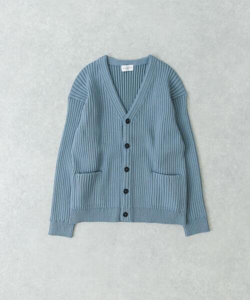 URBAN RESEARCH（アーバンリサーチ）の「new basic COTTON CASHMERE WIDE RIB CARDIGAN（カーディガン/ボレロ・メンズ・グリーン系その他/ネイビー/ブルー系その他・MEDIUM/LARGE）」の2枚目の写真