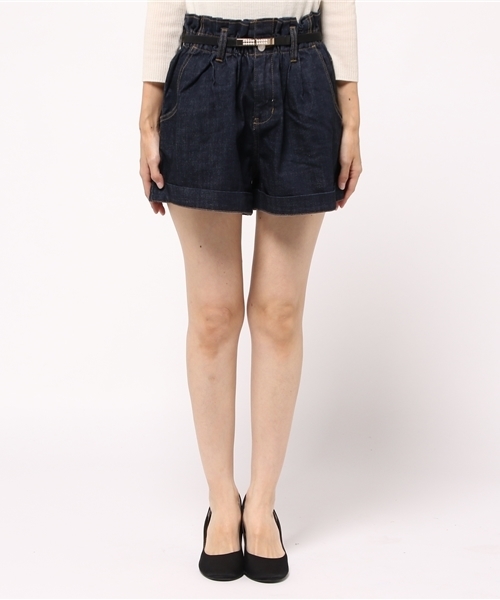 one after another NICE CLAUP（ワンアフターアナザーナイスクラップ）の「【ナイスクラップ】ハイウェストショートパンツ（その他パンツ・レディース・キャメル/カーキ/チェック/インディゴブルー・FREE）」の6枚目の写真