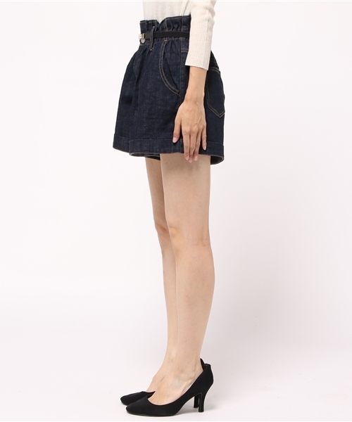 one after another NICE CLAUP（ワンアフターアナザーナイスクラップ）の「【ナイスクラップ】ハイウェストショートパンツ（その他パンツ・レディース・キャメル/カーキ/チェック/インディゴブルー・FREE）」の7枚目の写真