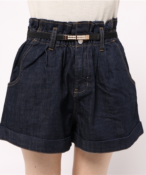 one after another NICE CLAUP（ワンアフターアナザーナイスクラップ）の「【ナイスクラップ】ハイウェストショートパンツ（その他パンツ・レディース・キャメル/カーキ/チェック/インディゴブルー・FREE）」の9枚目の写真