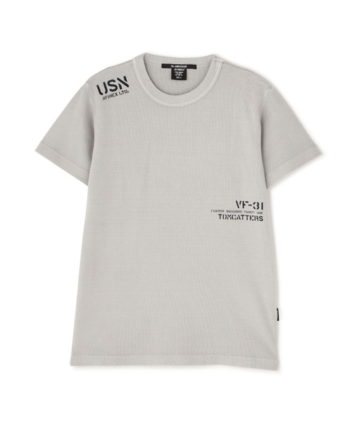 FADE WASH HONEYCOMB WAFFLE T-SHIRT / フェイドウォッシュ