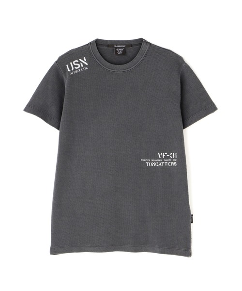 FADE WASH HONEYCOMB WAFFLE T-SHIRT / フェイドウォッシュ