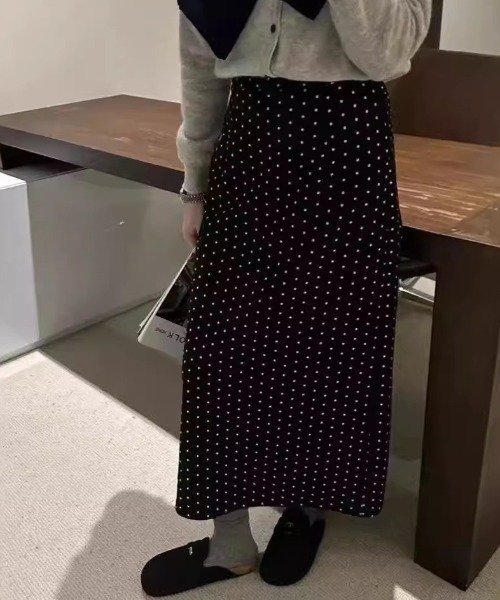 ドット柄ロングスカート（スカート）｜deux amour（ドゥーザムール）