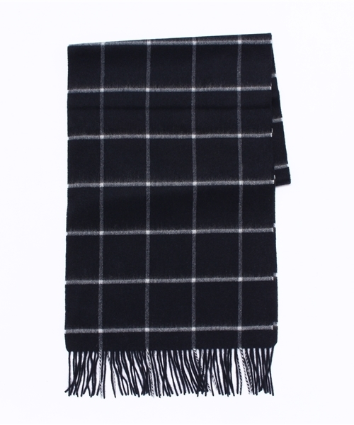 SHIPS（シップス）の「SD: 『カシミヤ』 ウィンドウペン マフラー■（マフラー・メンズ・ホワイト/ダークグレー/ブルー/ネイビー・ONE SIZE）」の5枚目の写真