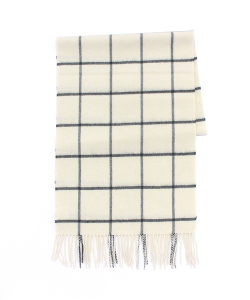 SHIPS（シップス）の「SD: 『カシミヤ』 ウィンドウペン マフラー■（マフラー・メンズ・ホワイト/ダークグレー/ブルー/ネイビー・ONE SIZE）」の6枚目の写真