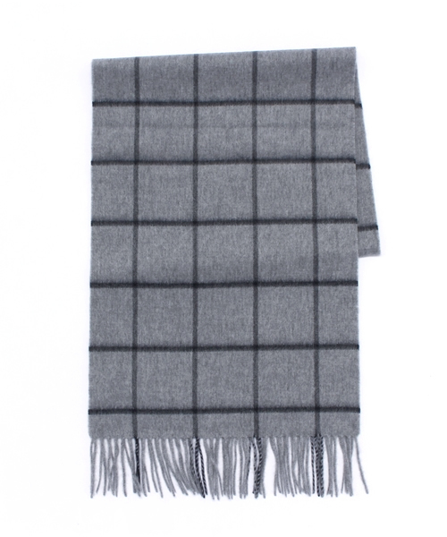 SHIPS（シップス）の「SD: 『カシミヤ』 ウィンドウペン マフラー■（マフラー・メンズ・ホワイト/ダークグレー/ブルー/ネイビー・ONE SIZE）」の10枚目の写真