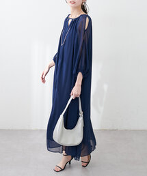 natural couture | 【WEB限定】シアー楊柳スリットデザインワンピース(ワンピース)