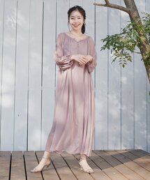 natural couture | 【WEB限定】シアー楊柳スリットデザインワンピース(ワンピース)