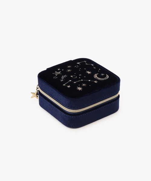 ベロア天体モチーフスクエアジュエリーボックス（収納グッズ