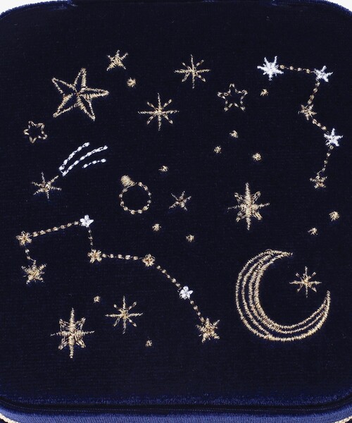 Afternoon Tea（アフタヌーンティー）の「ベロア天体モチーフスクエアジュエリーボックス（収納グッズ・レディース・ネイビー・ONE SIZE）」の2枚目の写真