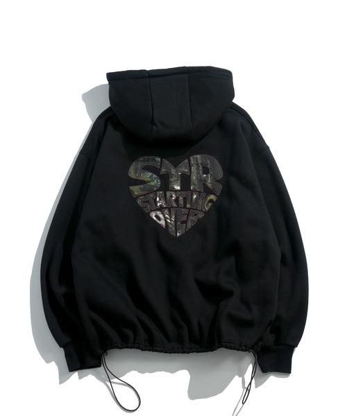 embroidery print zip hoodie / 刺繍 プリント ジップ パーカー