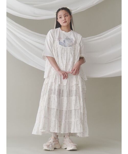 merry jenny（メリージェニー）の「floralティアードティアードワンピース（ワンピース・レディース・ブルー/ピンク/アイボリー・FREE）」の10枚目の写真