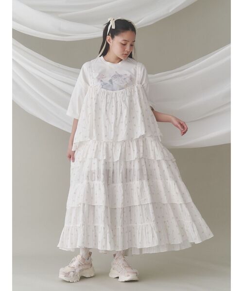 merry jenny（メリージェニー）の「floralティアードティアードワンピース（ワンピース・レディース・ブルー/ピンク/アイボリー・FREE）」の12枚目の写真