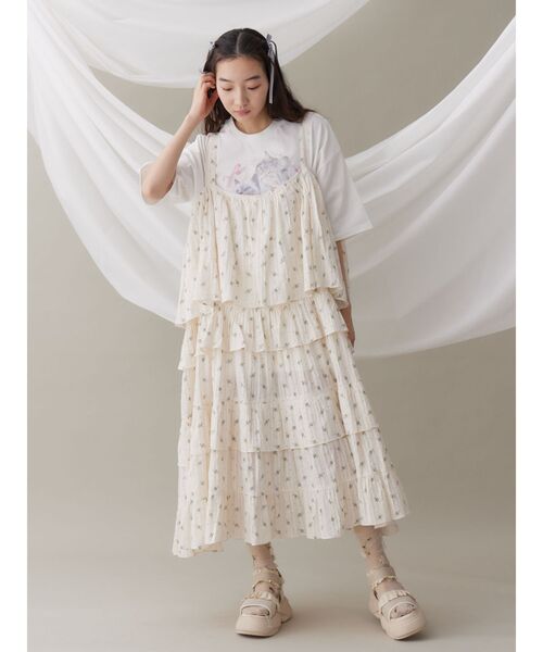 merry jenny（メリージェニー）の「floralティアードティアードワンピース（ワンピース・レディース・ブルー/ピンク/アイボリー・FREE）」の16枚目の写真