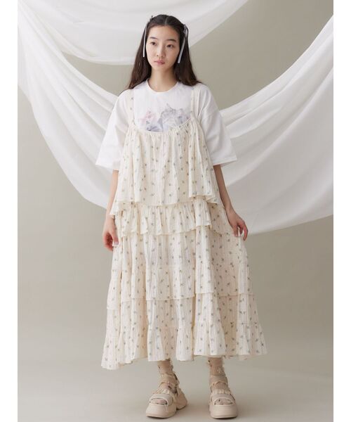 merry jenny（メリージェニー）の「floralティアードティアードワンピース（ワンピース・レディース・ブルー/ピンク/アイボリー・FREE）」の18枚目の写真