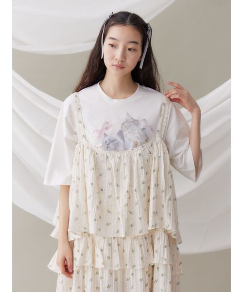 merry jenny（メリージェニー）の「floralティアードティアードワンピース（ワンピース・レディース・ブルー/ピンク/アイボリー・FREE）」の19枚目の写真