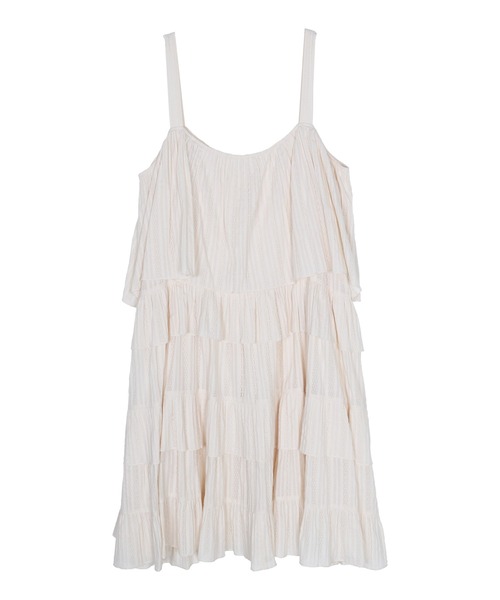 merry jenny（メリージェニー）の「floralティアードティアードワンピース（ワンピース・レディース・ブルー/ピンク/アイボリー・FREE）」の4枚目の写真