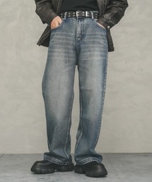 Vintage wash wide straight denim pants / ビンテージウォッシュワイドストレートデニムパンツ