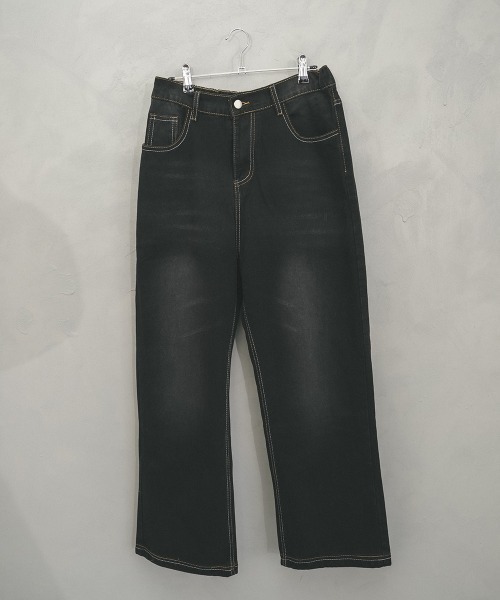 Shoowtime（ショウタイム）の「Vintage wash wide straight denim pants / ビンテージウォッシュワイドストレートデニムパンツ（デニムパンツ・メンズ・ブラック/ブルー・X-LARGE/LARGE/MEDIUM）」の14枚目の写真
