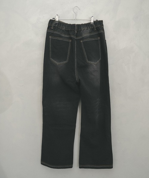 Shoowtime（ショウタイム）の「Vintage wash wide straight denim pants / ビンテージウォッシュワイドストレートデニムパンツ（デニムパンツ・メンズ・ブラック/ブルー・X-LARGE/LARGE/MEDIUM）」の15枚目の写真