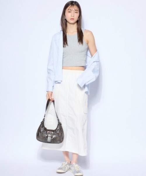 Kappa(カッパ)の「ナイロン素材 ロングスカート(スカート・レディース・パープル/オフホワイト/ブラック・SMALL/MEDIUM/LARGE)」の20枚目の写真