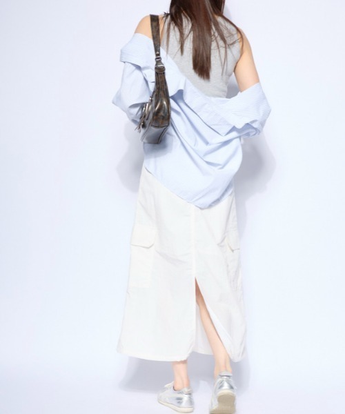 Kappa(カッパ)の「ナイロン素材 ロングスカート(スカート・レディース・パープル/オフホワイト/ブラック・SMALL/MEDIUM/LARGE)」の21枚目の写真