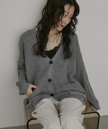 Aunt Marie's（アントマリーズ）の「オーバーサイズVネックミックスカラーカーディガン（カーディガン/ボレロ）」