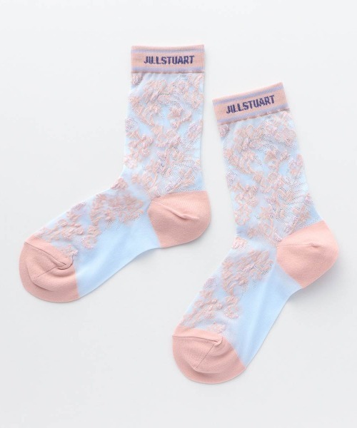 JILL STUART（ジルスチュアート）の「JILLSTUART レディース ボタニカルフラワーアイレット クルーソックス 03145313（ソックス/靴下・レディース・ライトグリーン/シルバーグレー/オフホワイト/ライトブルー・23-25cm）」の4枚目の写真