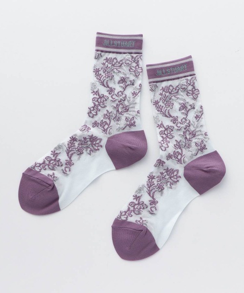 JILL STUART（ジルスチュアート）の「JILLSTUART レディース ボタニカルフラワーアイレット クルーソックス 03145313（ソックス/靴下・レディース・ライトグリーン/シルバーグレー/オフホワイト/ライトブルー・23-25cm）」の3枚目の写真