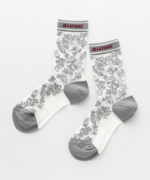 JILL STUART（ジルスチュアート）の「JILLSTUART レディース ボタニカルフラワーアイレット クルーソックス 03145313（ソックス/靴下・レディース・ライトグリーン/シルバーグレー/オフホワイト/ライトブルー・23-25cm）」の5枚目の写真