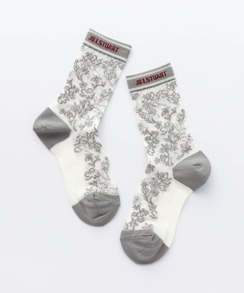 JILL STUART（ジルスチュアート）の「JILLSTUART レディース ボタニカルフラワーアイレット クルーソックス 03145313（ソックス/靴下・レディース・ライトグリーン/シルバーグレー/オフホワイト/ライトブルー・23-25cm）」の6枚目の写真