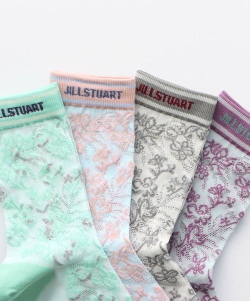 JILL STUART（ジルスチュアート）の「JILLSTUART レディース ボタニカルフラワーアイレット クルーソックス 03145313（ソックス/靴下・レディース・ライトグリーン/シルバーグレー/オフホワイト/ライトブルー・23-25cm）」の7枚目の写真