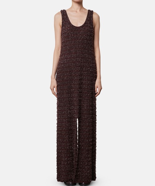 iRENE(アイレネ)の「ツイードニットドレス / Tweed Knit Dress(ワンピース・レディース・チャコールグレー/ホワイト/ダークブラウン・36)」の1枚目の写真