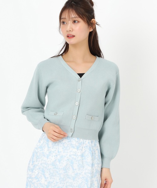 ミッシュマッシュ MISCH MASCH 2025春夏新作 ラメシアーVネックカーディガン （BLUE） ミッシュマッシュ MISCH MASCH 2025春夏新作 ラメシアーVネック