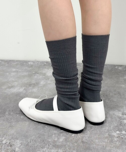 fredy emue（フレディエミュ）の「【JETEE/ジュテ】スクエアトゥバンドバレーシューズ（バレエシューズ・レディース・ブラック/ホワイト・M/L）」の13枚目の写真