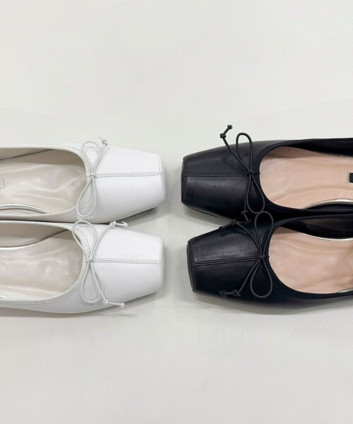 fredy emue（フレディエミュ）の「【JETEE/ジュテ】スクエアトゥバンドバレーシューズ（バレエシューズ・レディース・ブラック/ホワイト・M/L）」の14枚目の写真