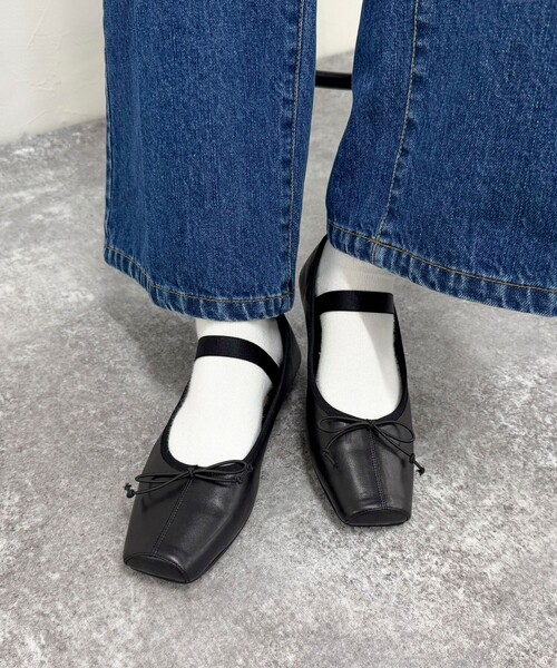 fredy emue（フレディエミュ）の「【JETEE/ジュテ】スクエアトゥバンドバレーシューズ（バレエシューズ・レディース・ブラック/ホワイト・M/L）」の15枚目の写真