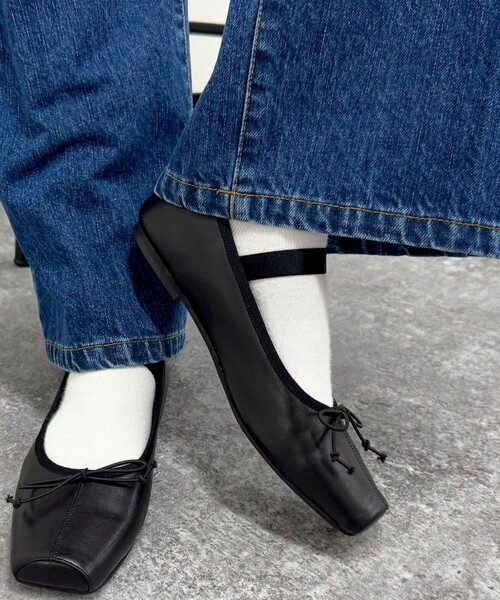 fredy emue（フレディエミュ）の「【JETEE/ジュテ】スクエアトゥバンドバレーシューズ（バレエシューズ・レディース・ブラック/ホワイト・M/L）」の17枚目の写真