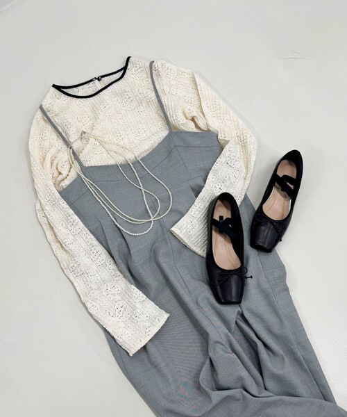 fredy emue（フレディエミュ）の「【JETEE/ジュテ】スクエアトゥバンドバレーシューズ（バレエシューズ・レディース・ブラック/ホワイト・M/L）」の5枚目の写真