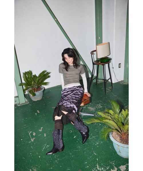 G.V.G.V.（ジーヴィージーヴィー）の「LAYERED L/S TOP（Tシャツ/カットソー・レディース・カーキ/ライトグレー・ONE SIZE）」の20枚目の写真