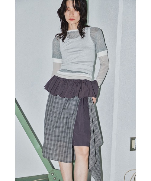 G.V.G.V.（ジーヴィージーヴィー）の「LAYERED L/S TOP（Tシャツ/カットソー・レディース・カーキ/ライトグレー・ONE SIZE）」の19枚目の写真