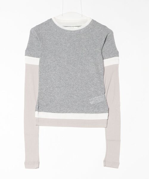 G.V.G.V.（ジーヴィージーヴィー）の「LAYERED L/S TOP（Tシャツ/カットソー・レディース・カーキ/ライトグレー・ONE SIZE）」の21枚目の写真