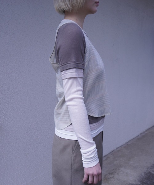 G.V.G.V.（ジーヴィージーヴィー）の「LAYERED L/S TOP（Tシャツ/カットソー・レディース・カーキ/ライトグレー・ONE SIZE）」の14枚目の写真
