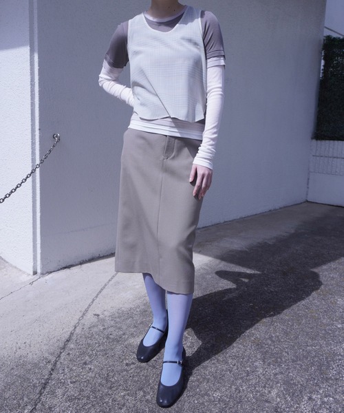 G.V.G.V.（ジーヴィージーヴィー）の「LAYERED L/S TOP（Tシャツ/カットソー・レディース・カーキ/ライトグレー・ONE SIZE）」の18枚目の写真