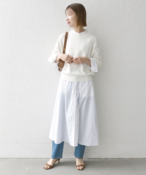 セール】SHIPS any:〈洗濯機可能〉タイプライター スタンドカラー