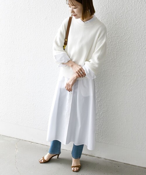 セール】SHIPS any:〈洗濯機可能〉タイプライター スタンドカラー