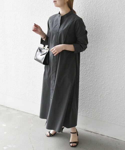 試着のみ　ジャーナルスタンダード　ジップアップ グレー シャツワンピース セール】SHIPS any:〈洗濯機可能〉タイプライター スタンド