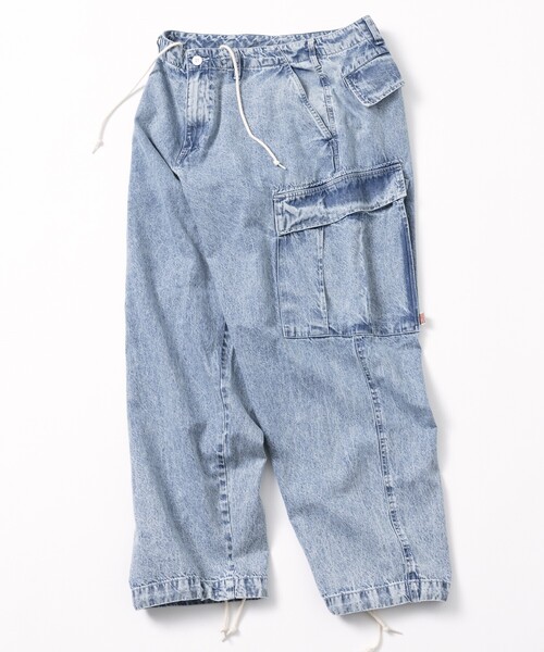 HINSON(ヒンソン)の「HINSON/ヒンソン 6POCKET PANTS/6ポケットデニムカーゴパンツ/ミリタリーパンツ(カーゴパンツ・メンズ・サックスブルー/ブラック/ネイビー・MEDIUM/LARGE/SMALL)」の1枚目の写真